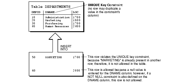 Table with a UNIQUE Constraint