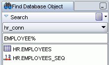 Find Database Object pane