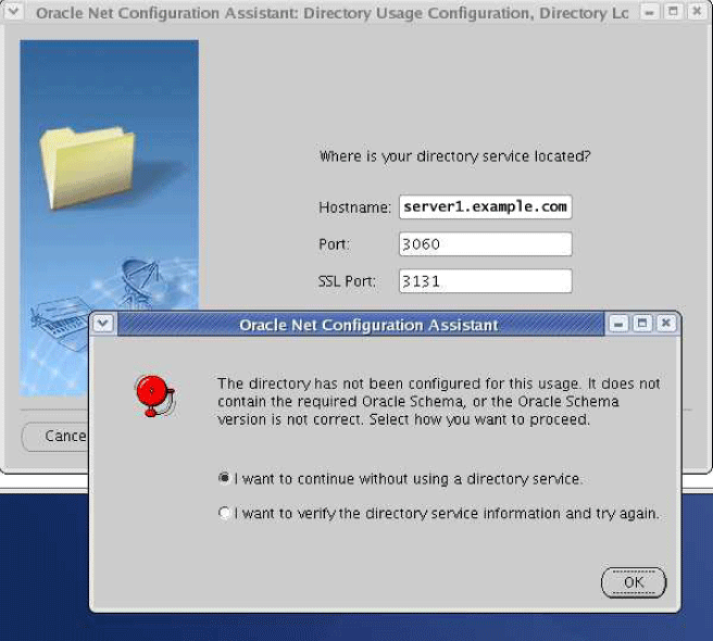 Oracle Net Configuration Assistant error