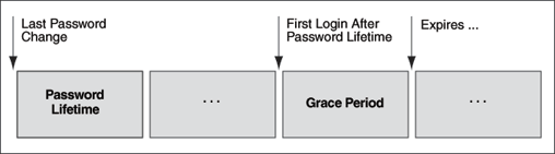 Chronology of password lifetime and grace period