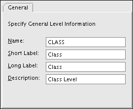 Create Level dialog box